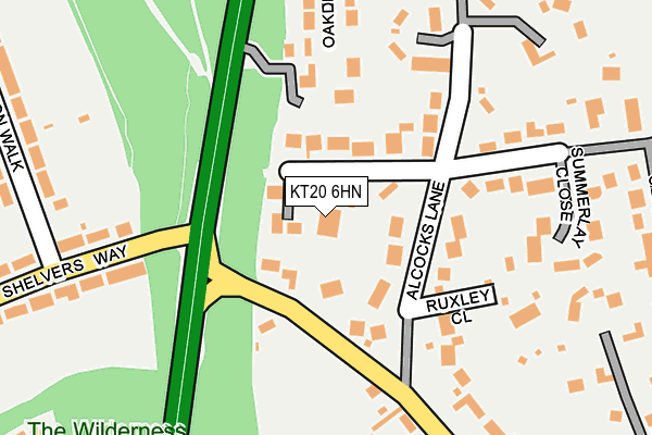 KT20 6HN map - OS OpenMap – Local (Ordnance Survey) KT20 6HN map - OS OpenMap – Local (Ordnance Survey)