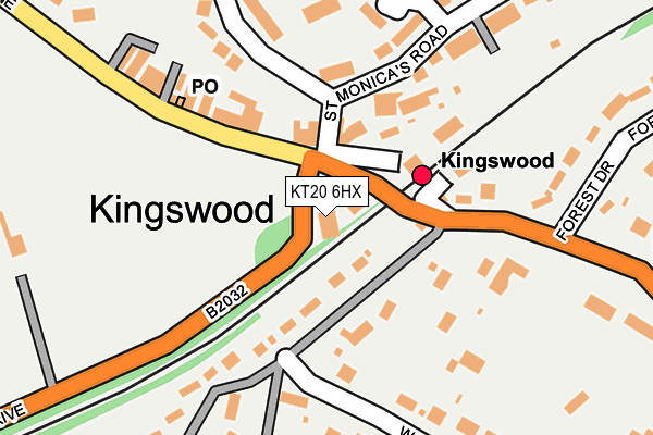 KT20 6HX map - OS OpenMap – Local (Ordnance Survey)