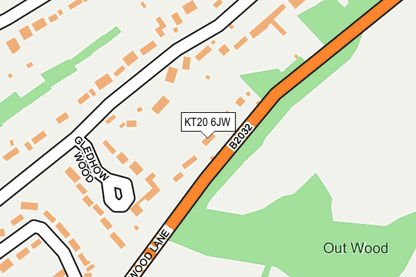 KT20 6JW map - OS OpenMap – Local (Ordnance Survey) KT20 6JW map - OS OpenMap – Local (Ordnance Survey)