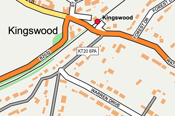 KT20 6PA map - OS OpenMap – Local (Ordnance Survey) KT20 6PA map - OS OpenMap – Local (Ordnance Survey)
