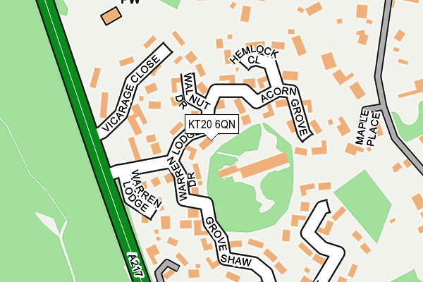 KT20 6QN map - OS OpenMap – Local (Ordnance Survey) KT20 6QN map - OS OpenMap – Local (Ordnance Survey)