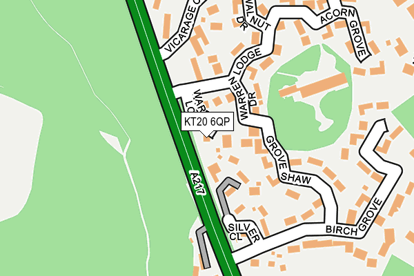 KT20 6QP map - OS OpenMap – Local (Ordnance Survey) KT20 6QP map - OS OpenMap – Local (Ordnance Survey)