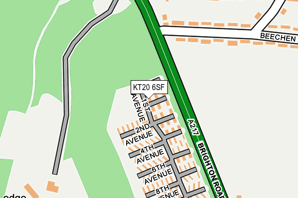 KT20 6SF map - OS OpenMap – Local (Ordnance Survey) KT20 6SF map - OS OpenMap – Local (Ordnance Survey)
