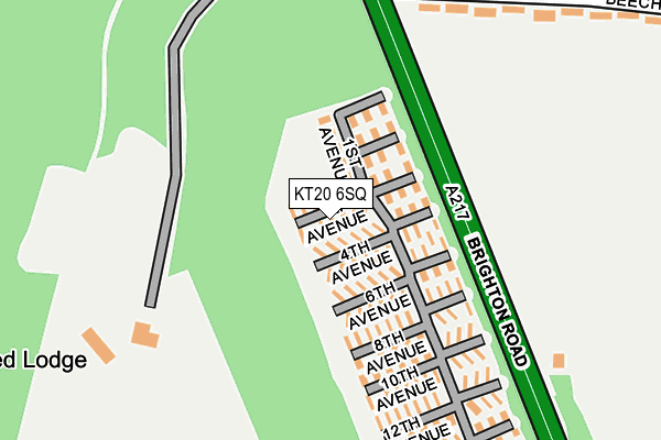 KT20 6SQ map - OS OpenMap – Local (Ordnance Survey) KT20 6SQ map - OS OpenMap – Local (Ordnance Survey)