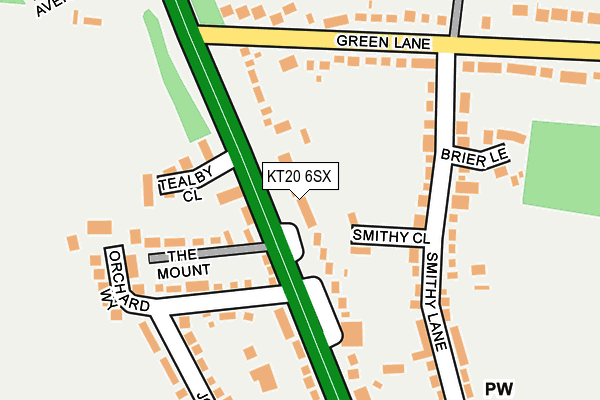 KT20 6SX map - OS OpenMap – Local (Ordnance Survey) KT20 6SX map - OS OpenMap – Local (Ordnance Survey)