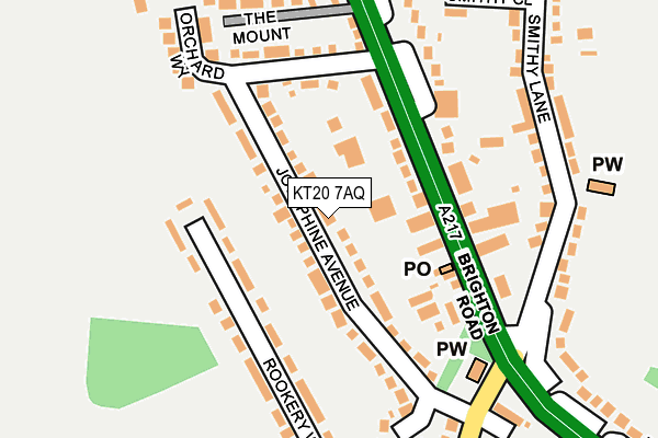 KT20 7AQ map - OS OpenMap – Local (Ordnance Survey) KT20 7AQ map - OS OpenMap – Local (Ordnance Survey)