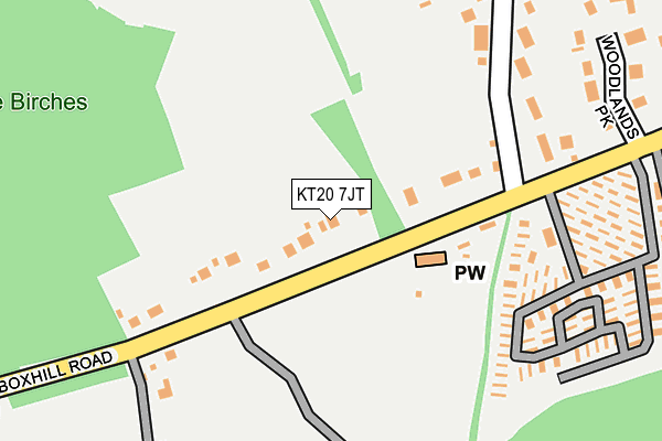 KT20 7JT map - OS OpenMap – Local (Ordnance Survey) KT20 7JT map - OS OpenMap – Local (Ordnance Survey)