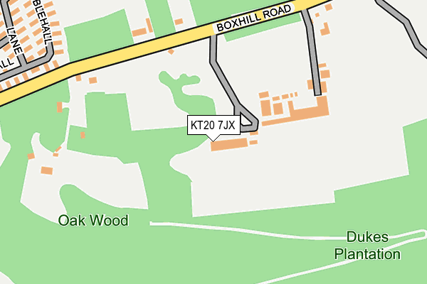 KT20 7JX map - OS OpenMap – Local (Ordnance Survey) KT20 7JX map - OS OpenMap – Local (Ordnance Survey)
