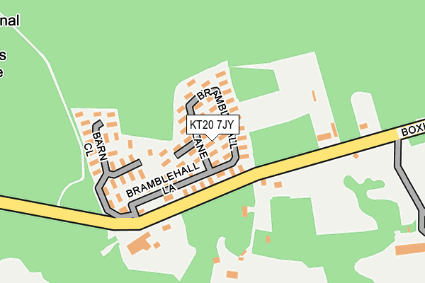 KT20 7JY map - OS OpenMap – Local (Ordnance Survey) KT20 7JY map - OS OpenMap – Local (Ordnance Survey)