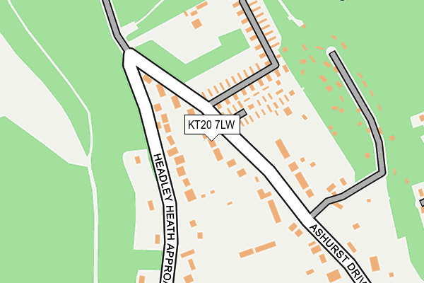 KT20 7LW map - OS OpenMap – Local (Ordnance Survey) KT20 7LW map - OS OpenMap – Local (Ordnance Survey)