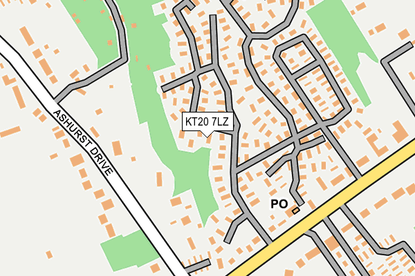 KT20 7LZ map - OS OpenMap – Local (Ordnance Survey) KT20 7LZ map - OS OpenMap – Local (Ordnance Survey)