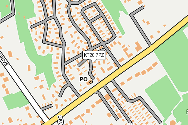 KT20 7PZ map - OS OpenMap – Local (Ordnance Survey) KT20 7PZ map - OS OpenMap – Local (Ordnance Survey)