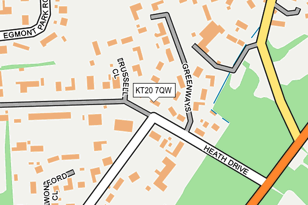 KT20 7QW map - OS OpenMap – Local (Ordnance Survey) KT20 7QW map - OS OpenMap – Local (Ordnance Survey)