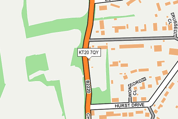 KT20 7QY map - OS OpenMap – Local (Ordnance Survey) KT20 7QY map - OS OpenMap – Local (Ordnance Survey)