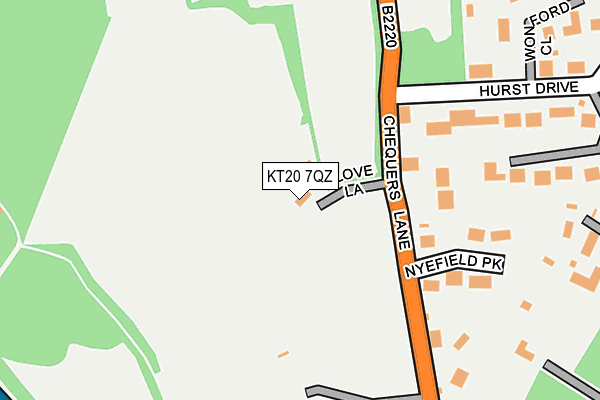 KT20 7QZ map - OS OpenMap – Local (Ordnance Survey) KT20 7QZ map - OS OpenMap – Local (Ordnance Survey)