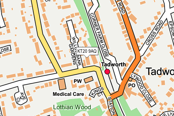 KT20 9AQ map - OS OpenMap – Local (Ordnance Survey) KT20 9AQ map - OS OpenMap – Local (Ordnance Survey)