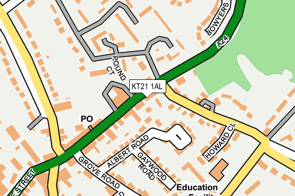 KT21 1AL map - OS OpenMap – Local (Ordnance Survey) KT21 1AL map - OS OpenMap – Local (Ordnance Survey)