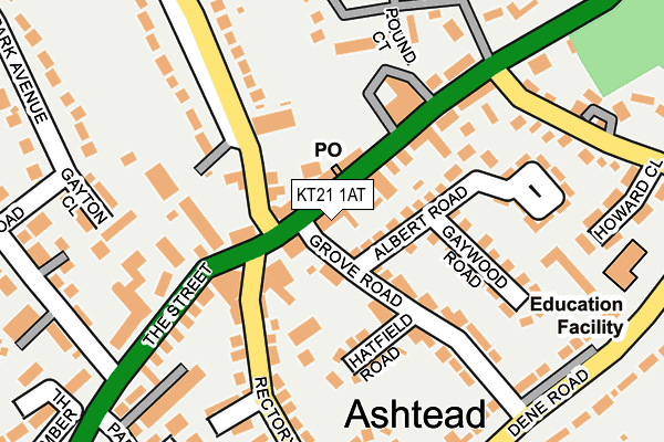 KT21 1AT map - OS OpenMap – Local (Ordnance Survey) KT21 1AT map - OS OpenMap – Local (Ordnance Survey)
