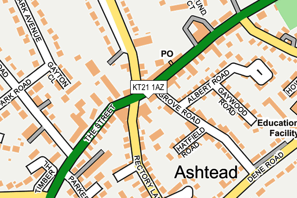 KT21 1AZ map - OS OpenMap – Local (Ordnance Survey) KT21 1AZ map - OS OpenMap – Local (Ordnance Survey)
