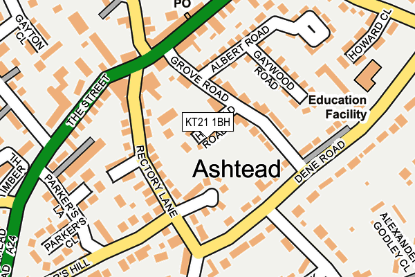 KT21 1BH map - OS OpenMap – Local (Ordnance Survey) KT21 1BH map - OS OpenMap – Local (Ordnance Survey)