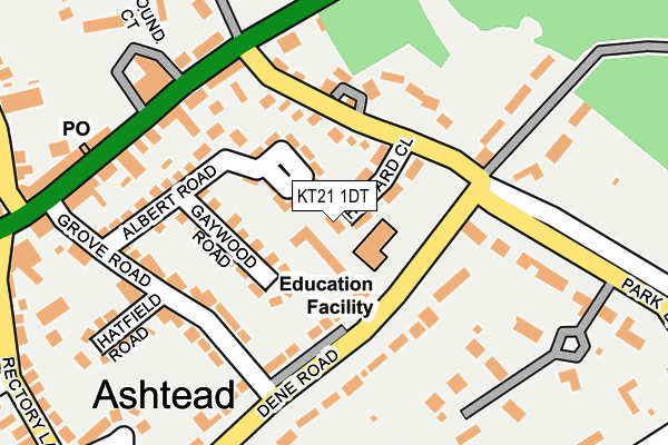 KT21 1DT map - OS OpenMap – Local (Ordnance Survey) KT21 1DT map - OS OpenMap – Local (Ordnance Survey)