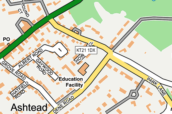 KT21 1DX map - OS OpenMap – Local (Ordnance Survey) KT21 1DX map - OS OpenMap – Local (Ordnance Survey)