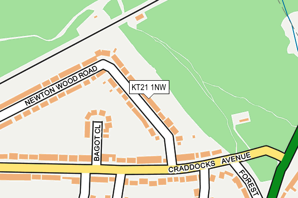 KT21 1NW map - OS OpenMap – Local (Ordnance Survey) KT21 1NW map - OS OpenMap – Local (Ordnance Survey)