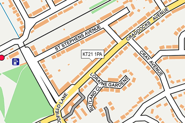 KT21 1PA map - OS OpenMap – Local (Ordnance Survey) KT21 1PA map - OS OpenMap – Local (Ordnance Survey)