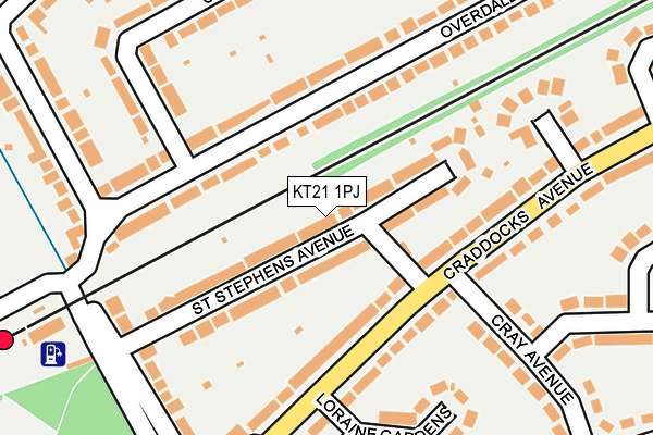 KT21 1PJ map - OS OpenMap – Local (Ordnance Survey)