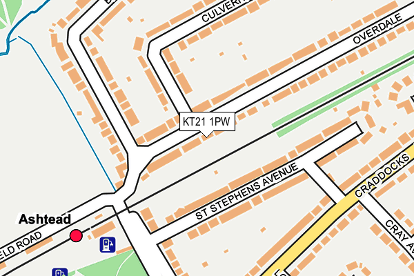 KT21 1PW map - OS OpenMap – Local (Ordnance Survey) KT21 1PW map - OS OpenMap – Local (Ordnance Survey)