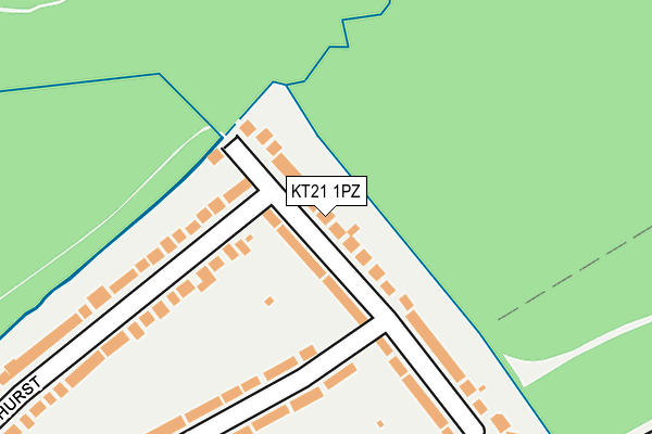 KT21 1PZ map - OS OpenMap – Local (Ordnance Survey) KT21 1PZ map - OS OpenMap – Local (Ordnance Survey)