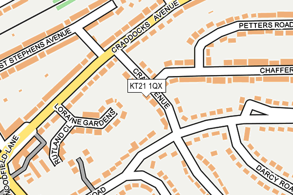 KT21 1QX map - OS OpenMap – Local (Ordnance Survey) KT21 1QX map - OS OpenMap – Local (Ordnance Survey)