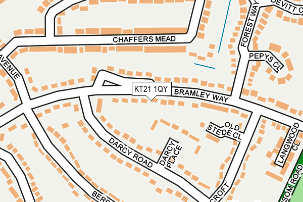 KT21 1QY map - OS OpenMap – Local (Ordnance Survey)