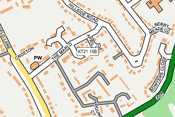 KT21 1SB map - OS OpenMap – Local (Ordnance Survey) KT21 1SB map - OS OpenMap – Local (Ordnance Survey)