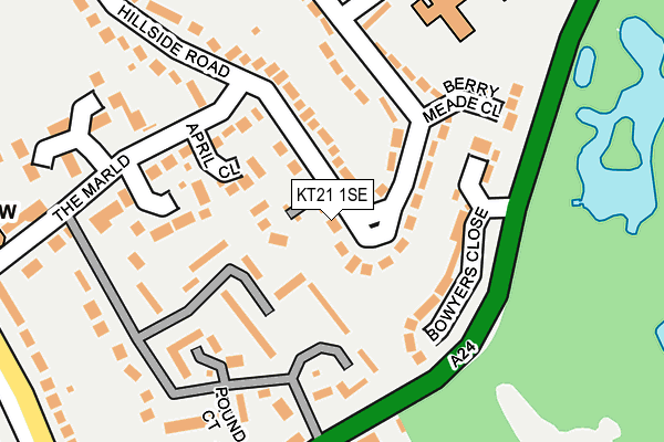 KT21 1SE map - OS OpenMap – Local (Ordnance Survey) KT21 1SE map - OS OpenMap – Local (Ordnance Survey)
