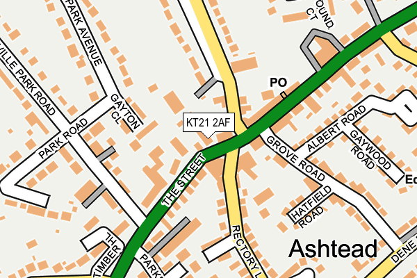 KT21 2AF map - OS OpenMap – Local (Ordnance Survey) KT21 2AF map - OS OpenMap – Local (Ordnance Survey)