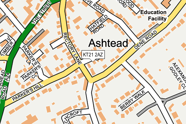KT21 2AZ map - OS OpenMap – Local (Ordnance Survey)
