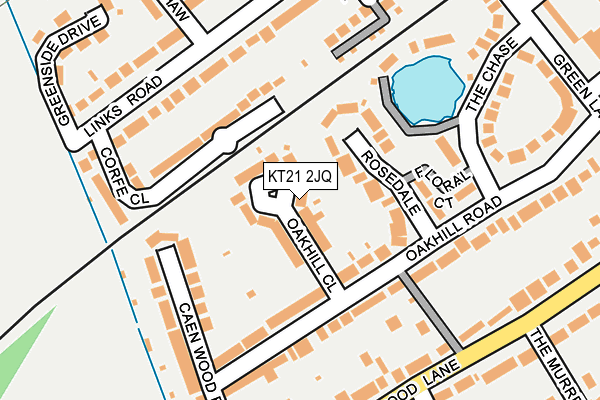 KT21 2JQ map - OS OpenMap – Local (Ordnance Survey) KT21 2JQ map - OS OpenMap – Local (Ordnance Survey)