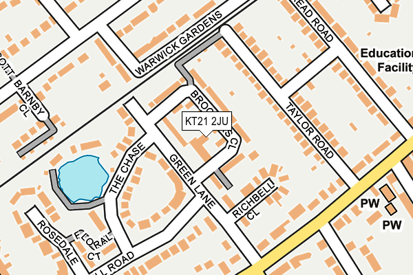 KT21 2JU map - OS OpenMap – Local (Ordnance Survey) KT21 2JU map - OS OpenMap – Local (Ordnance Survey)