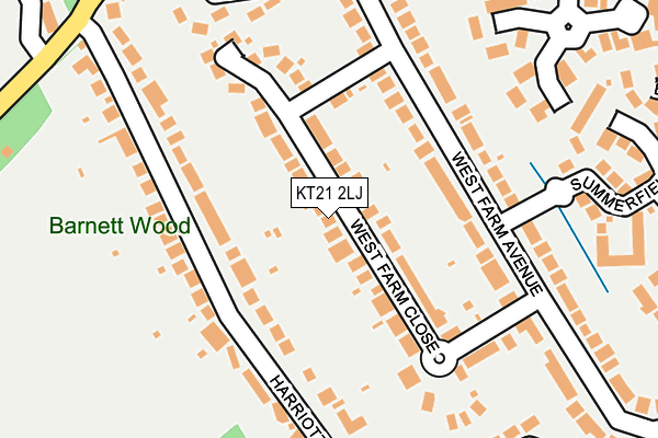 KT21 2LJ map - OS OpenMap – Local (Ordnance Survey) KT21 2LJ map - OS OpenMap – Local (Ordnance Survey)