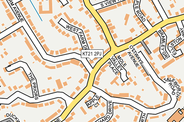 KT21 2PJ map - OS OpenMap – Local (Ordnance Survey) KT21 2PJ map - OS OpenMap – Local (Ordnance Survey)