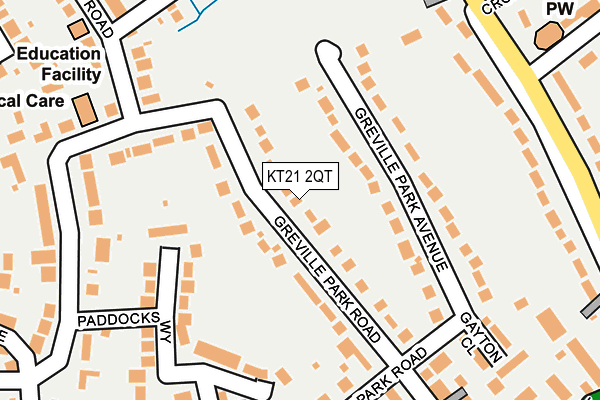 KT21 2QT map - OS OpenMap – Local (Ordnance Survey) KT21 2QT map - OS OpenMap – Local (Ordnance Survey)