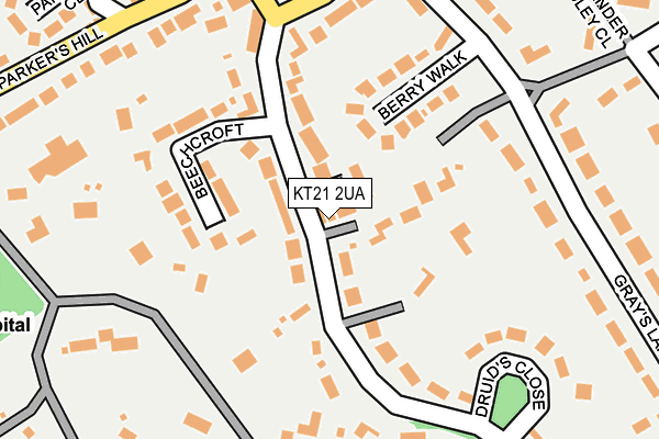 KT21 2UA map - OS OpenMap – Local (Ordnance Survey) KT21 2UA map - OS OpenMap – Local (Ordnance Survey)