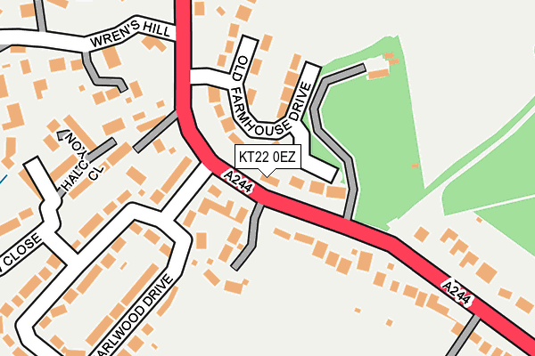 KT22 0EZ map - OS OpenMap – Local (Ordnance Survey) KT22 0EZ map - OS OpenMap – Local (Ordnance Survey)