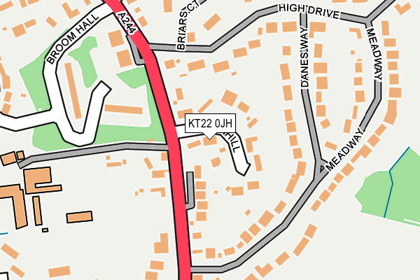 KT22 0JH map - OS OpenMap – Local (Ordnance Survey) KT22 0JH map - OS OpenMap – Local (Ordnance Survey)