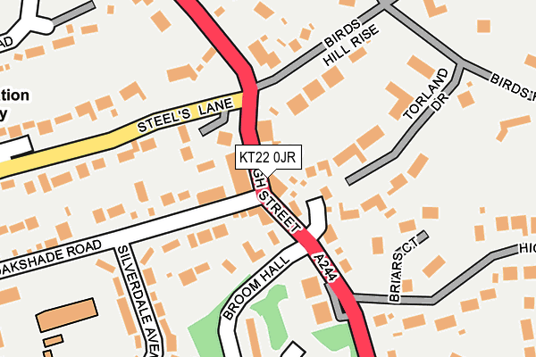 KT22 0JR map - OS OpenMap – Local (Ordnance Survey) KT22 0JR map - OS OpenMap – Local (Ordnance Survey)