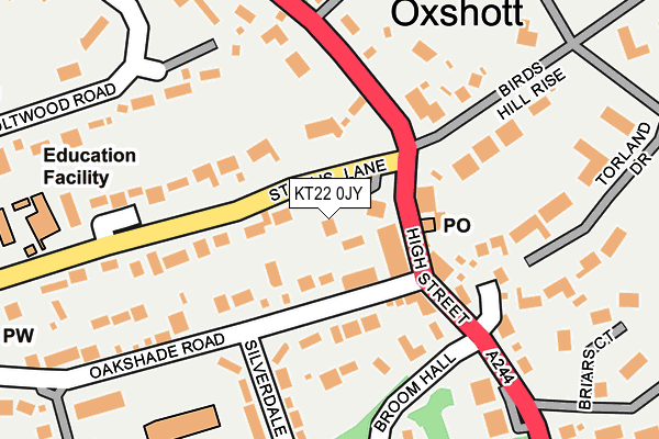 KT22 0JY map - OS OpenMap – Local (Ordnance Survey) KT22 0JY map - OS OpenMap – Local (Ordnance Survey)
