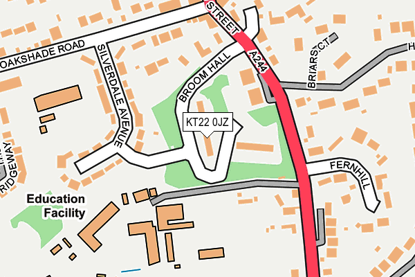 KT22 0JZ map - OS OpenMap – Local (Ordnance Survey) KT22 0JZ map - OS OpenMap – Local (Ordnance Survey)