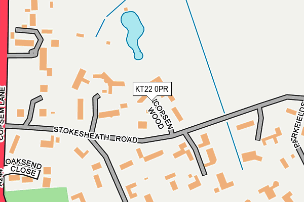 KT22 0PR map - OS OpenMap – Local (Ordnance Survey) KT22 0PR map - OS OpenMap – Local (Ordnance Survey)