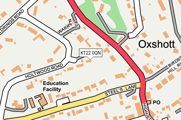 KT22 0QN map - OS OpenMap – Local (Ordnance Survey) KT22 0QN map - OS OpenMap – Local (Ordnance Survey)